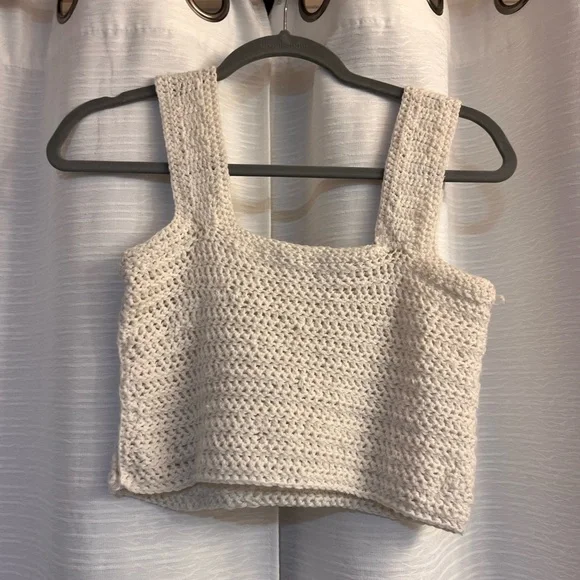 Handmade Cream Crochet Top - Picture 2 of 3